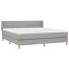 vidaXL Boxspring met matras stof lichtgrijs 180x200 cm
