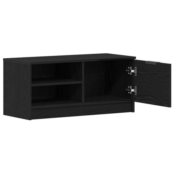 vidaXL TV-kast Zwart Eiken 80 x 35 x 36,5 cm Bewerkt hout