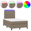 vidaXL Boxspring met matras en LED stof taupe 120x190 cm
