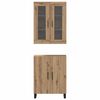vidaXL Hoge kast 2 pcs artisanaal eikenkleurig Bewerkt hout