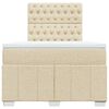 vidaXL Boxspring met matras stof cr&egrave;mekleurig 120x190 cm