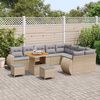 vidaXL Tuin Sofa Set met kussen met opslag 12 pcs beige en lichtgrijs
