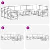 vidaXL Buiten bankenset met kussen 10 pcs Natuurlijk en Antraciet