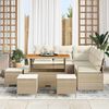 vidaXL Tuin Sofa Set met kussen met opslag 9 pcs Beige en Cr&egrave;me