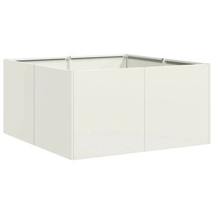 vidaXL Plantenbak 80x80x40 cm koudgewalst staal wit