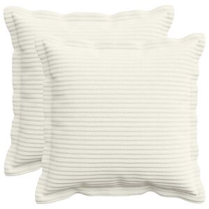 vidaXL Kussensloop 2 st HOUTEN Cr&egrave;mekleurig 30 x 30 cm corduroy