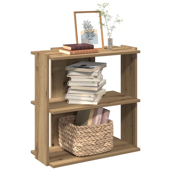 vidaXL Boekenkast 3-laags 60x30x60 cm bewerkt hout artisanaal eiken