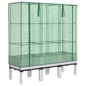 vidaXL Plantenbak verhoogd met kashoes 120x40x140 cm rattanlook