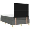 vidaXL LED Box Spring Bed met matras Donkergrijs 120 x 200 cm Stof