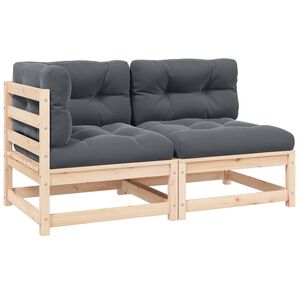 vidaXL 2-delige Loungeset met kussens massief grenenhout