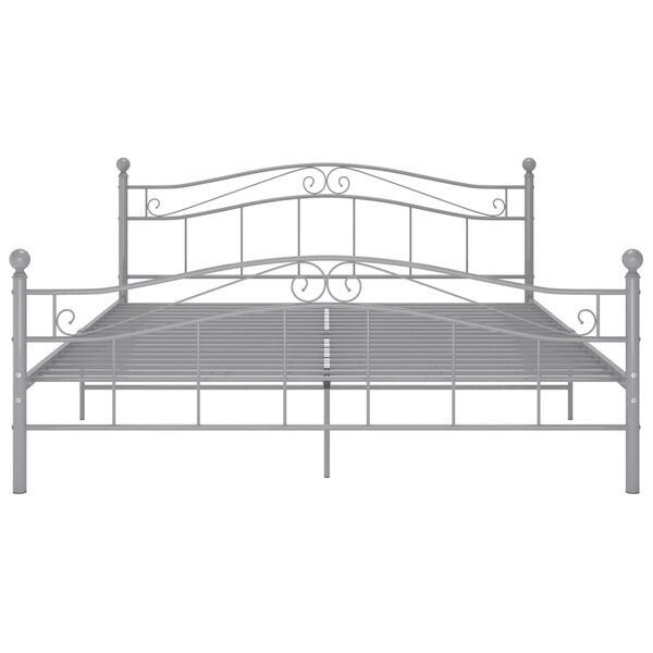 vidaXL Bedframe metaal grijs 160x200 cm