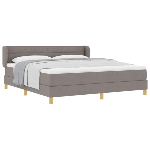 vidaXL Boxspringbed met matras met hoofdeinde Taupe 180 x 200 cm Stof