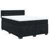 vidaXL Boxspring met matras fluweel zwart 160x200 cm