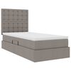 vidaXL Opbergbed met LED met matras Taupe 90 x 190 cm Polyester
