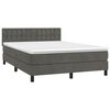 vidaXL Boxspring met matras fluweel donkergrijs 140x200 cm