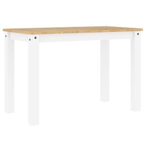 vidaXL Eettafel Panama 117x60x75 cm massief grenenhout wit