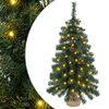vidaXL Mini Kerstboom 60 cm 25 LED's Warmwit PVC Groen
