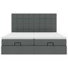 vidaXL Ottoman bed met matrassen 180x200cm stof donkergrijs