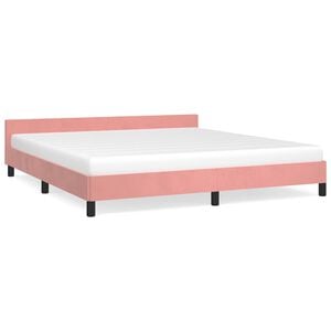 vidaXL Bedframe met hoofdeinde zonder matras 180x200 cm fluweel roze