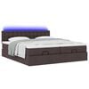 vidaXL Ottoman bed met matrassen en LED's 200x200cm stof donkerbruin