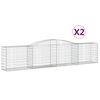 vidaXL Schanskorven 2 st gewelfd 400x50x80/100 cm gegalvaniseerd ijzer