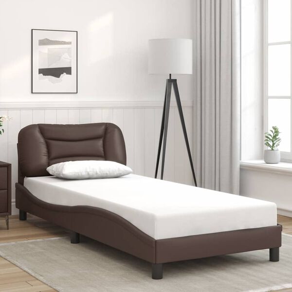 vidaXL Bedframe zonder matras "Hvar" kunstleer bruin 90x190 cm