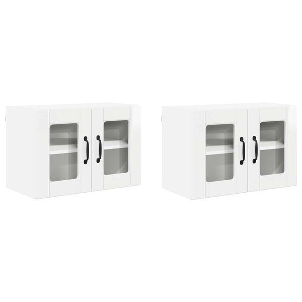 vidaXL Keukenkast 2 pcs Hoogglans wit 60 x 31 x 40 cm Bewerkt hout