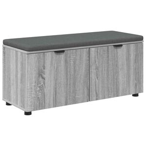 vidaXL Halbank met kussen met opslag Grijs Sonoma 100 x 38 x 46 cm