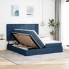 vidaXL Opslag bed met matras met opslag Blauw 200 x 200 cm Nep Leer