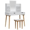 vidaXL Toilettafel Set FAUSKE 5 st Wit 100 x 50 x 143 cm