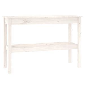 vidaXL Wandtafel 110x40x75 cm massief grenenhout wit
