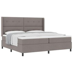 vidaXL Boxspring bed met matras met hoofdeinde Taupe 200 x 200 cm Stof