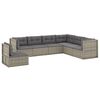 vidaXL 7-delige Loungeset met kussens poly rattan grijs