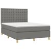 vidaXL Boxspring met matras en LED stof donkergrijs 140x190 cm