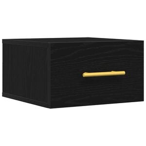 vidaXL Nachtkastje 35 x 35 x 20 cm Bewerkt hout Zwart Eiken
