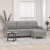 vidaXL Driezitsbank met voetenbank 180 cm stof lichtgrijs