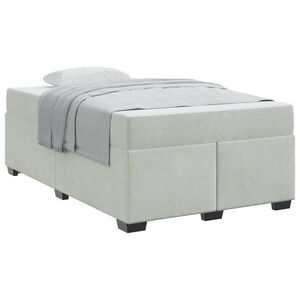 vidaXL Bedframe met matras Lichtgrijs 120 x 200 cm Stof