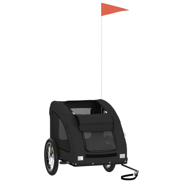 vidaXL Hondenfietstrailer oxford stof en ijzer zwart