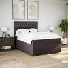 vidaXL Boxspring met matras stof donkerbruin 140x190 cm