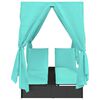 vidaXL Dubbele ligbed Turquoise 205 x 129 x 200 cm poly rattan