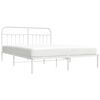 vidaXL Bedframe met hoofdbord metaal wit 160x200 cm