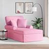vidaXL Chaise Lounge met Rok met kussen Roze 91 x 157 x 91 cm Stof