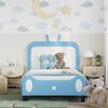 vidaXL Bedframe voor kinderen met hoofdbord Blauw 90 x 190 cm PU