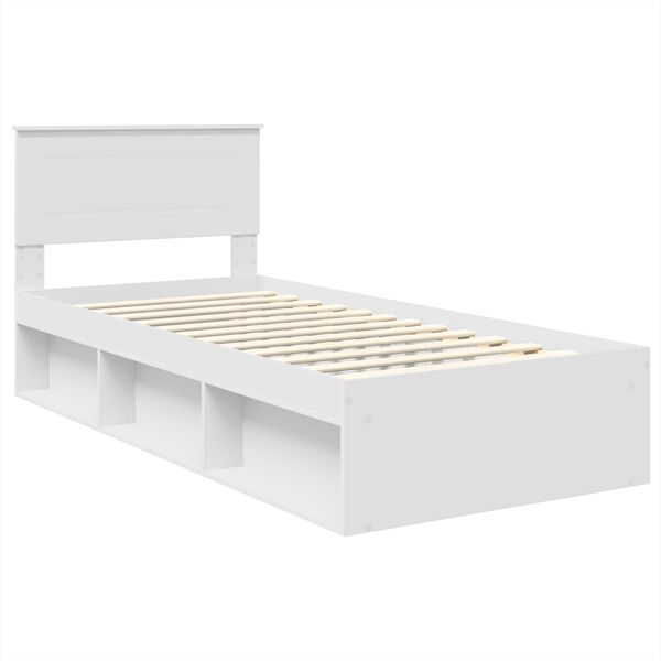 vidaXL Bedframe met hoofdeinde Wit 100 x 200 cm Bewerkt hout