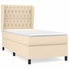 vidaXL Boxspring met matras stof cr&egrave;mekleurig 100x200 cm