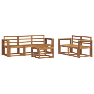 vidaXL Buiten bankenset 6 pcs Naturel