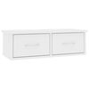 vidaXL Wandschap met lades 60x26x18,5 cm bewerkt hout wit