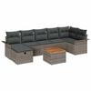 vidaXL Tuinbankenset met kussen met opslag 8 pcs Grijs poly rattan