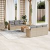 vidaXL 7-delige Loungeset met kussens poly rattan beige