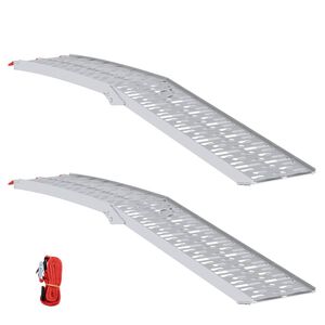 vidaXL Laad Ramp 2 pcs Zilver 222 x 29 x 14 cm Aluminium